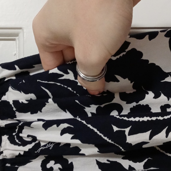 🖤BR X Milly Collection🖤 - Black/White Feather Print Elastic Waist A-Line Skirt - Picture 9 of 14